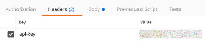 enter api key in postman