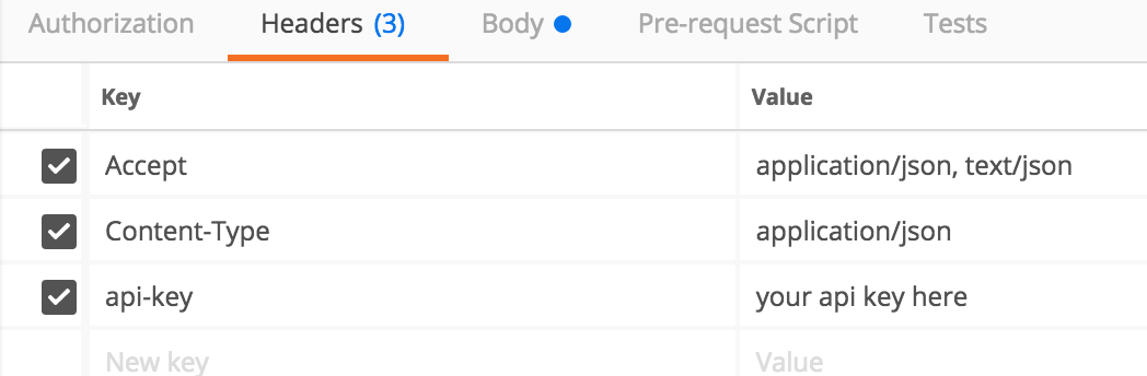 set headers in postman