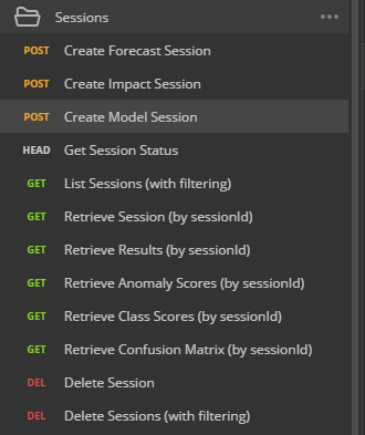 Nexosis Postman Collection: Model Session